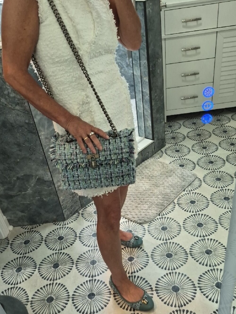 Kurt Geiger 2-PCE Set. 'The Brixton' Convertible Bag W/Matching Ballet Slip-ons.